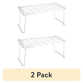 (2 pack) Mainstays Folding White Wire Shelf - Kitchen, Pantry Organizer - White Wire
