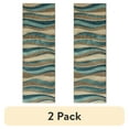 thumbnail image 1 of (2 pack) Mainstays Geometric Blue Brown Waves Indoor Hallway Runner Rug, 2'x6', 1 of 7