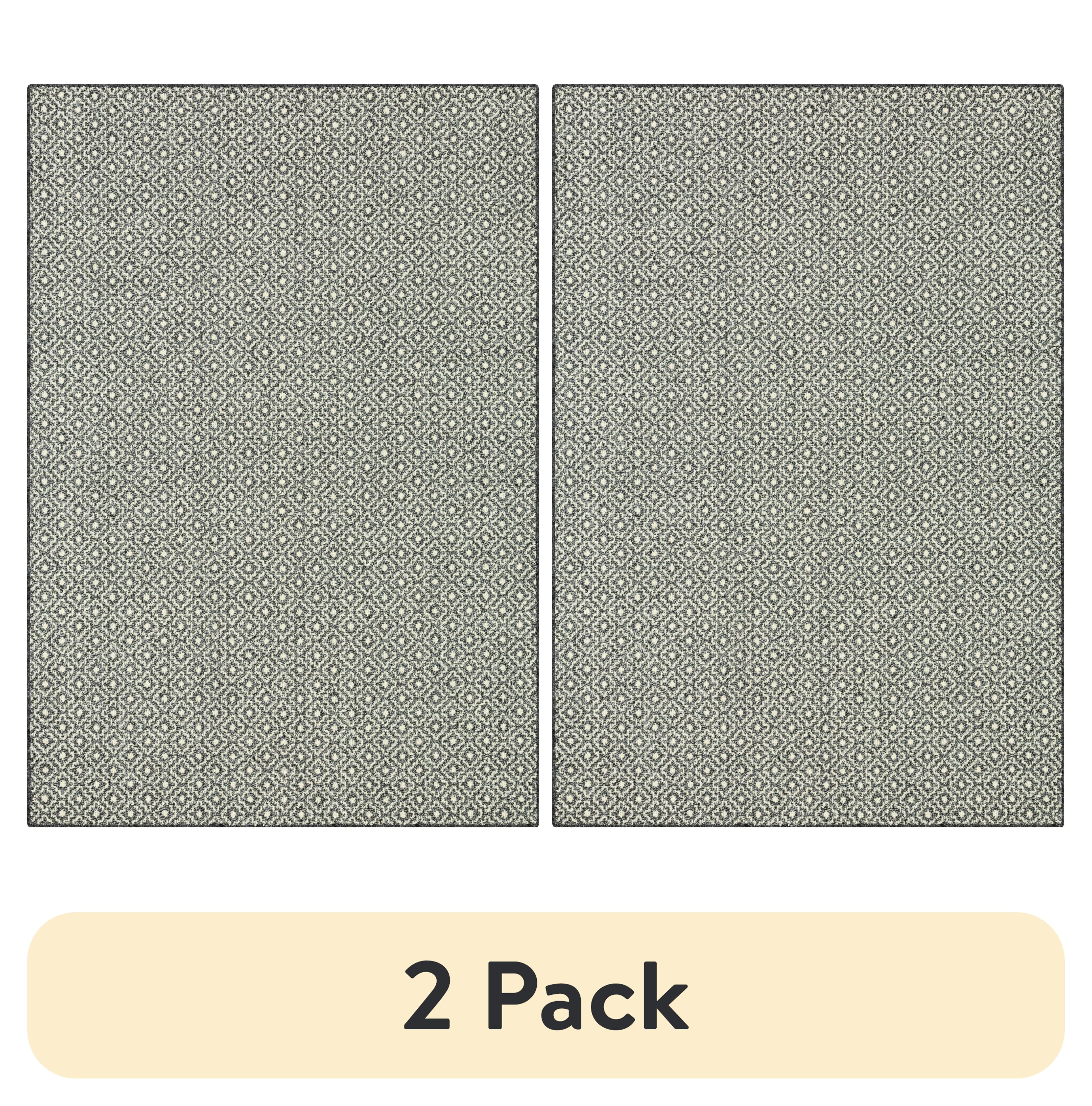 (2 pack) Mainstays Geometric Diamond Indoor Area Rug, Black Tonal, 5'x7', Skid-Resistant