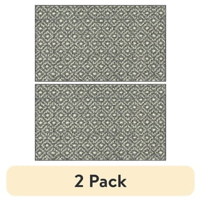(2 pack) Mainstays Geometric Diamond Ash Black Olefin Indoor Accent Rug, 1 ft 8 in x 2 ft 10 in, Skid-Resistant