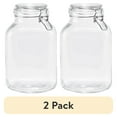 thumbnail image 1 of (2 pack) Mainstays Glass 106 oz Lock Lid Storage Jar Canister, 1 of 7