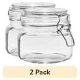 thumbnail image 1 of (2 pack) Mainstays Glass 17 oz Lock Lid Storage Jar Canister, 1 of 8