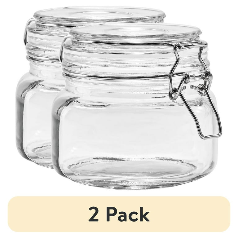 2 pack) Mainstays 17 oz Glass Airtight Food Storage Jar Canister