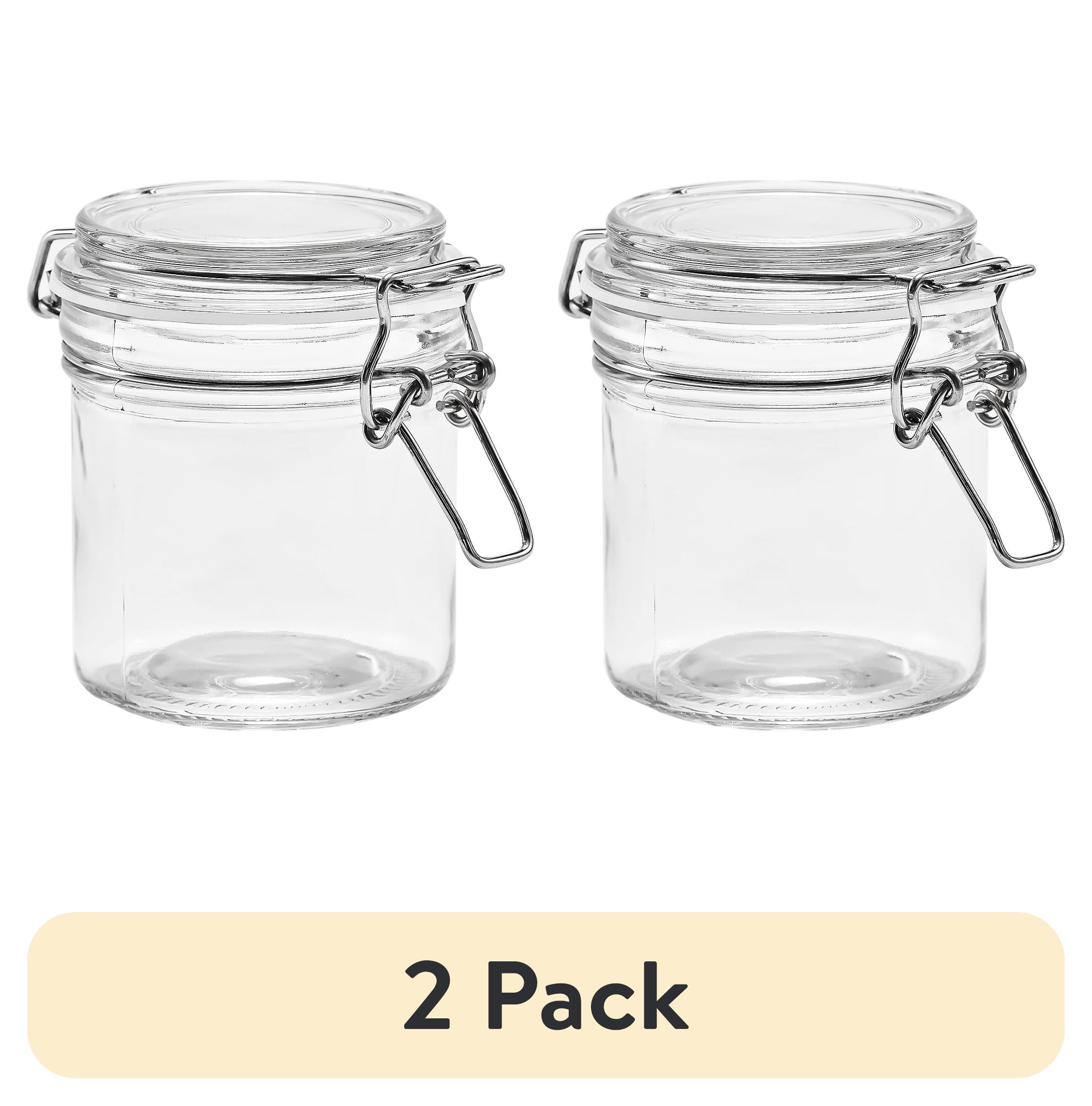 (1 pack) Mainstays 9.4 oz Glass Airtight Food Storage Jar Canister with Locking Lid for Spices, Seasonings, and Dry Food