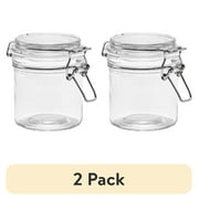 (1 pack) Mainstays 9.4 oz Glass Airtight Food Storage Jar Canister with Locking Lid, Kitchen Pantry Storage Container for Spices, Seasonings and Dry Food