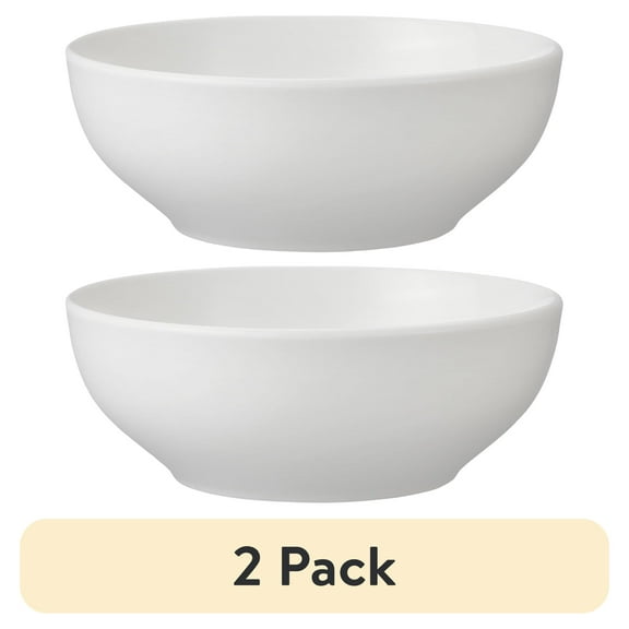 Mainstays Glazed White Stoneware Round Dinner Bowl, 6.1”