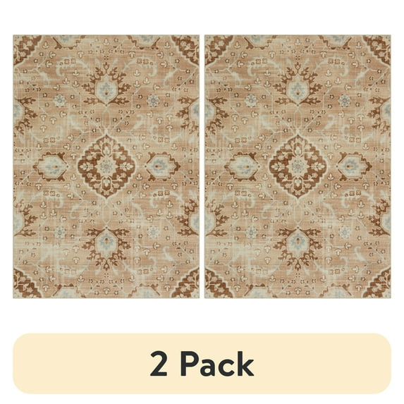 (2 pack) Mainstays Global Persian Rust Indoor Area Rug, 5' x 7'