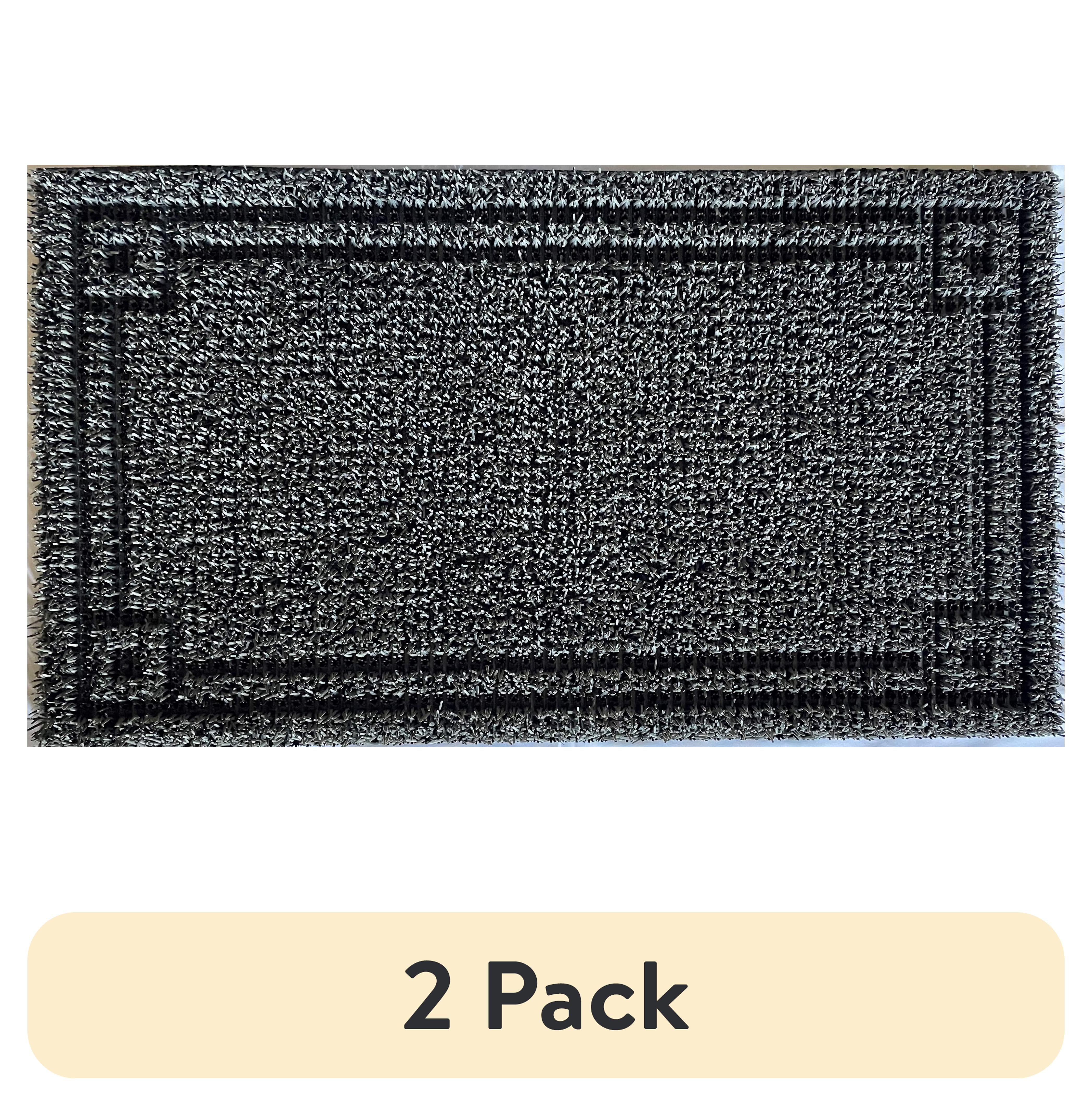(2 pack) Mainstays Scraper Outdoor Doormat Welcome Mat, Gray, AstroTurf, 19.5 in x 31.5 in