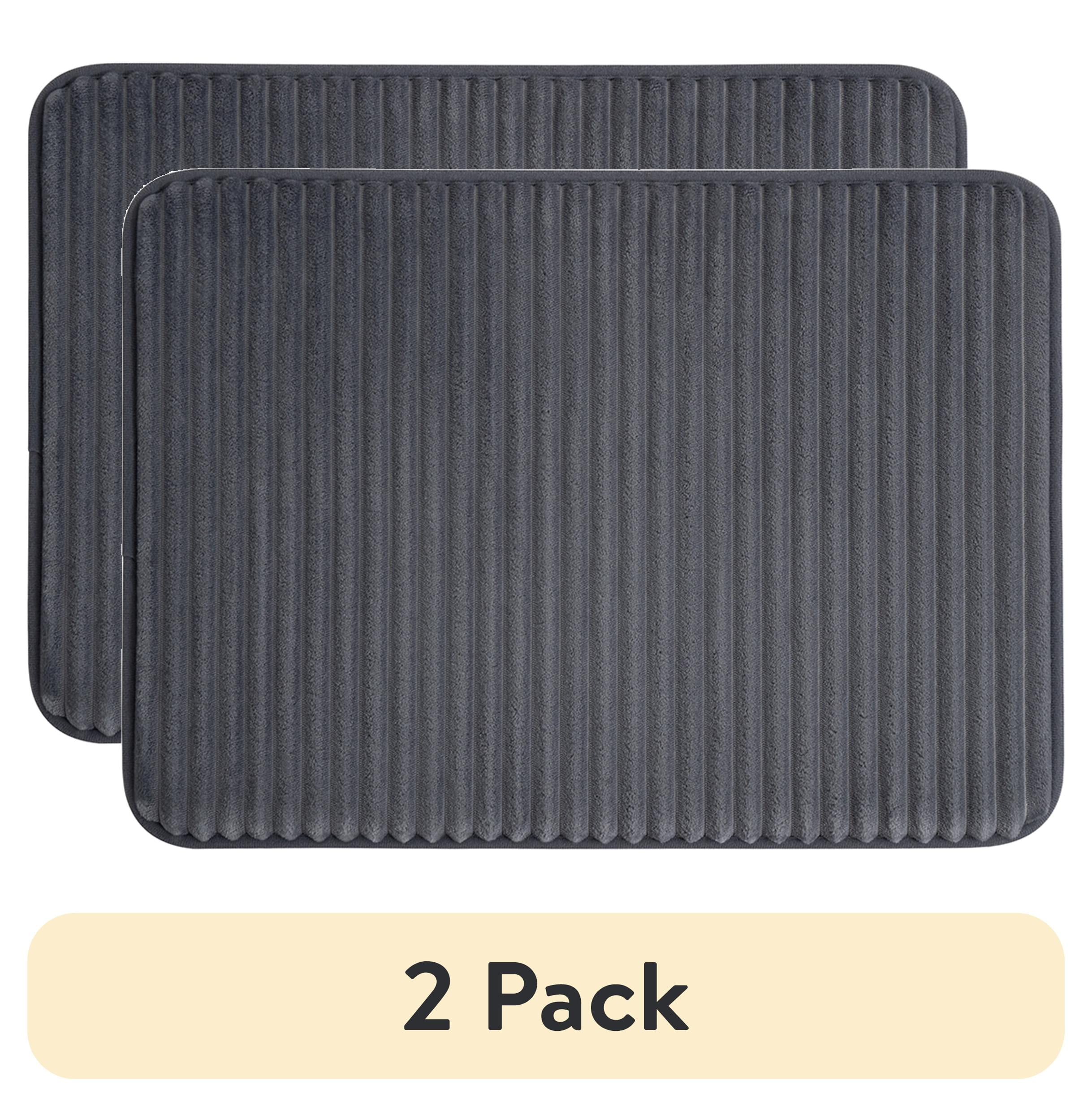Gray Performance Foam Bath Rug Set with Velvety Plush Fabric
