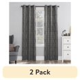 thumbnail image 1 of (2 pack) Mainstays Blackout Grommet Single Curtain Panel, 1 Panel, Gray Geometric, 40"W x 95"L, 1 of 8