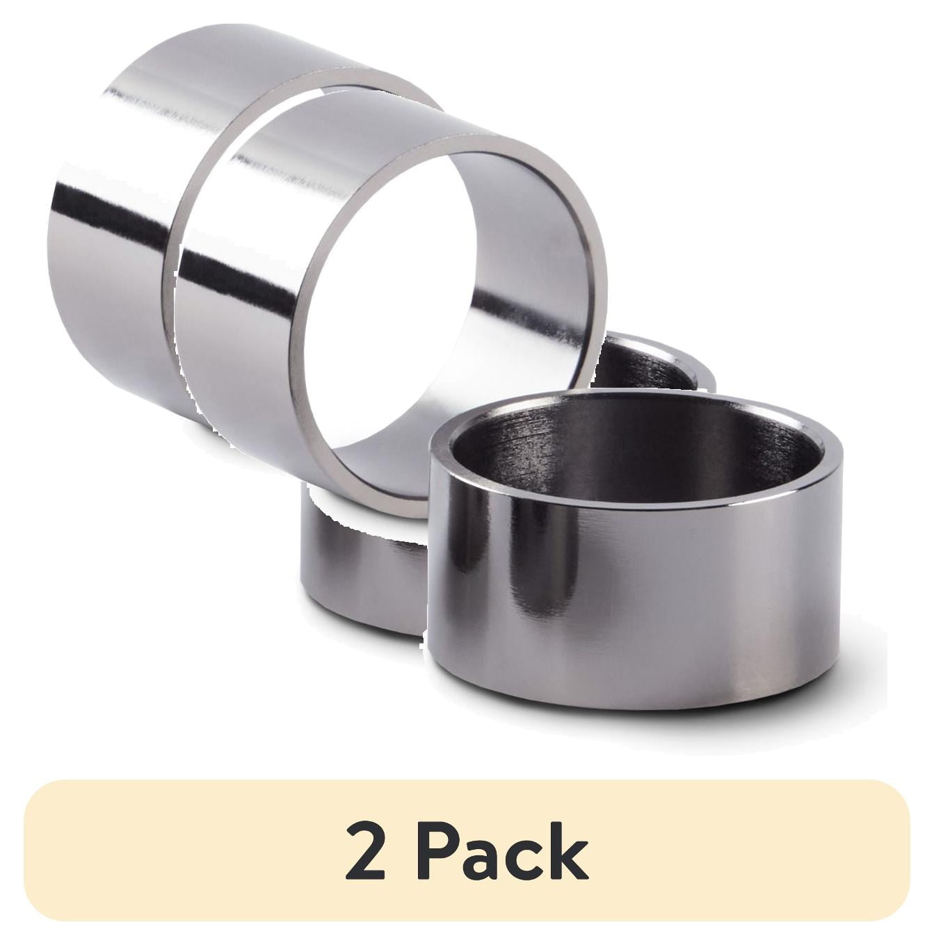 (2 pack) Mainstays Gunmetal Silver Metal Napkin Rings, 4 Count