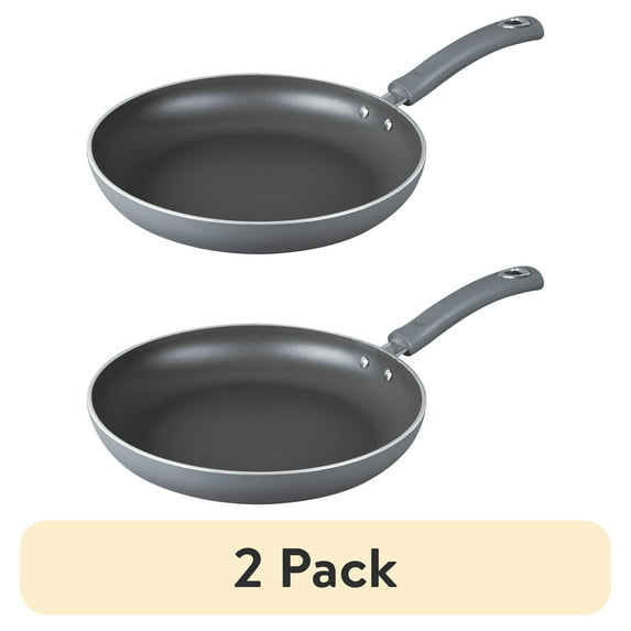 (2 pack) Mainstays 8" Heavyweight Non-Stick Aluminum Skillet, Gray