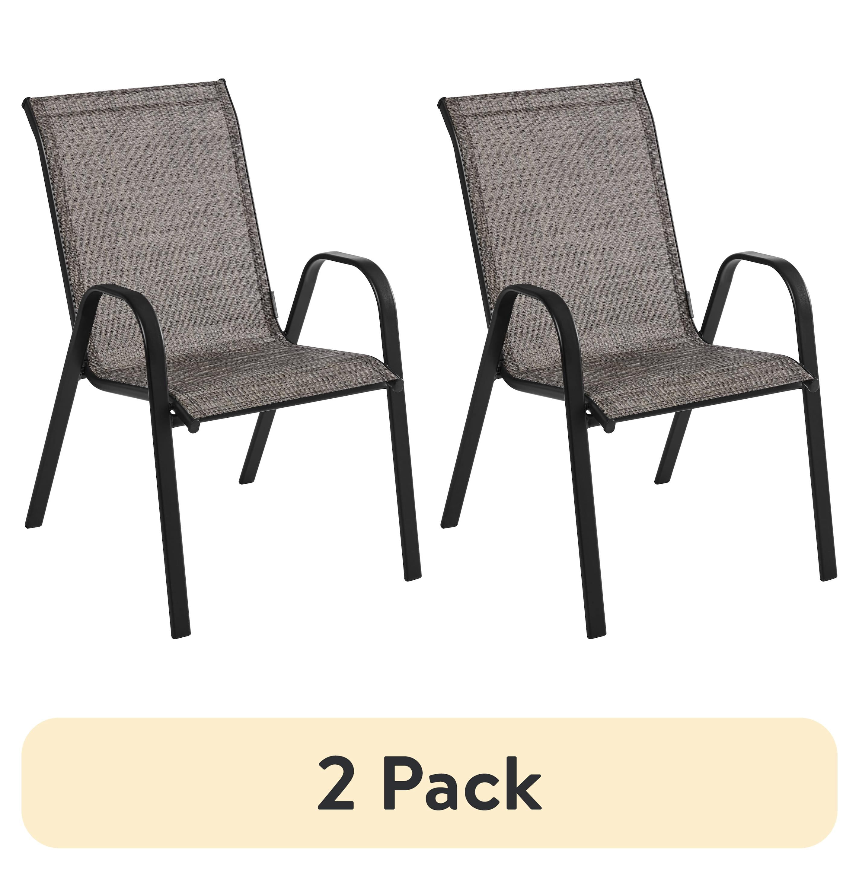 (2 pack) Mainstays Heritage Park Steel Outdoor Patio Dining Chair, Grey