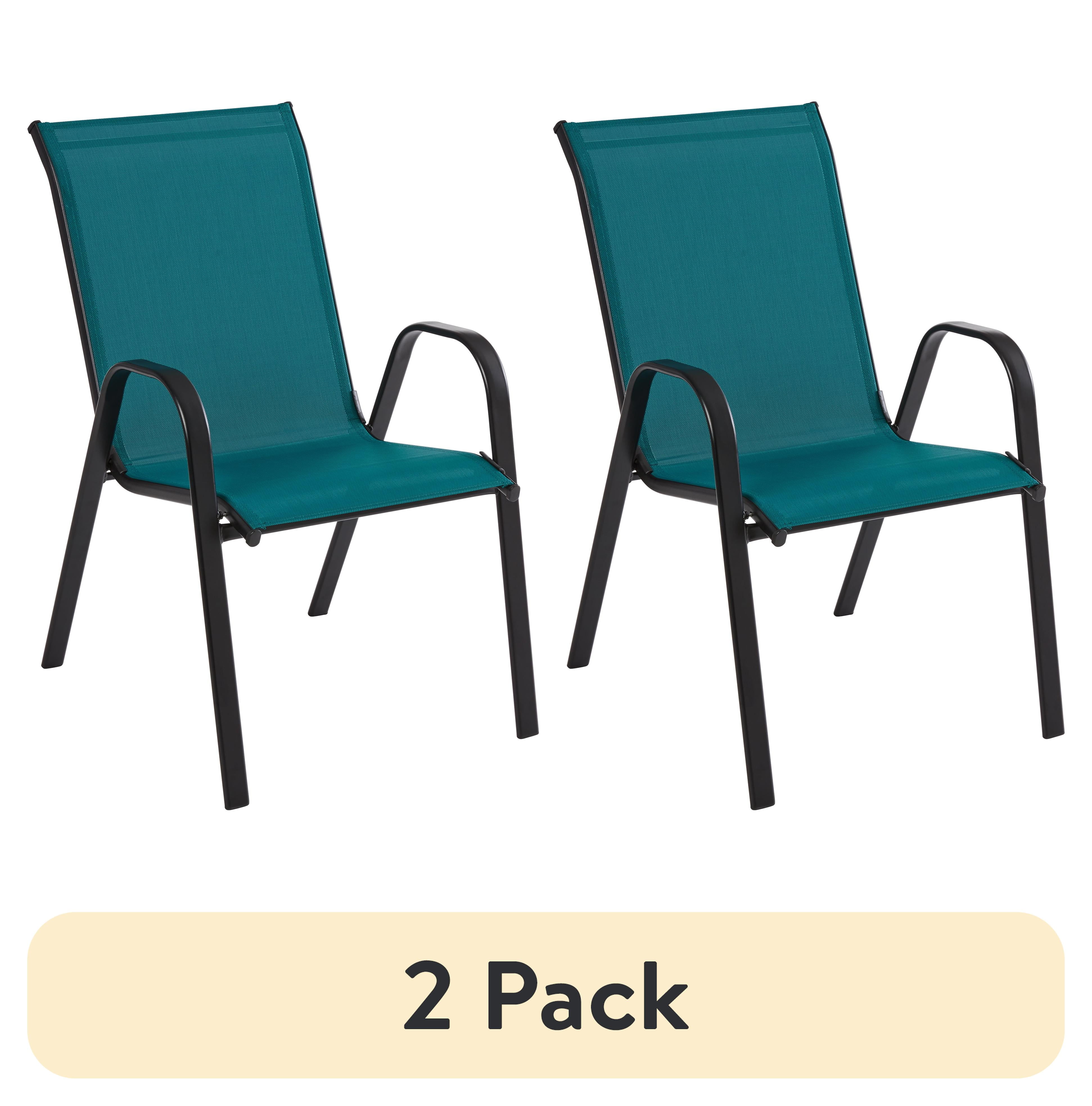 (2 pack) Mainstays Heritage Park Steel Outdoor Patio Armchair, Teal
