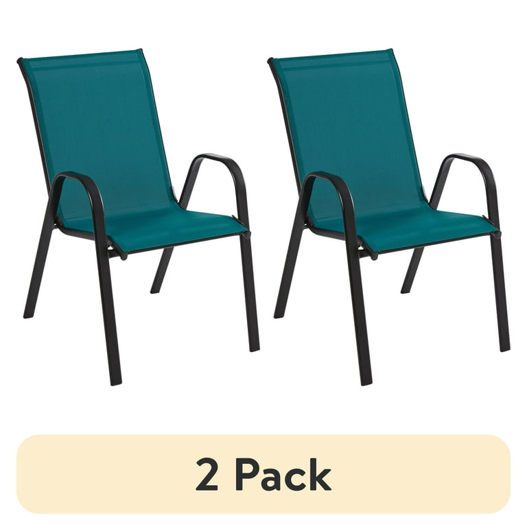 pack) Mainstays Heritage Park Steel Outdoor Patio Armchair, Teal