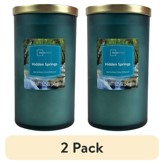 (2 pack) Mainstays Hidden Springs Scented Single-Wick Frosted Jar Candle, 19.25 oz.
