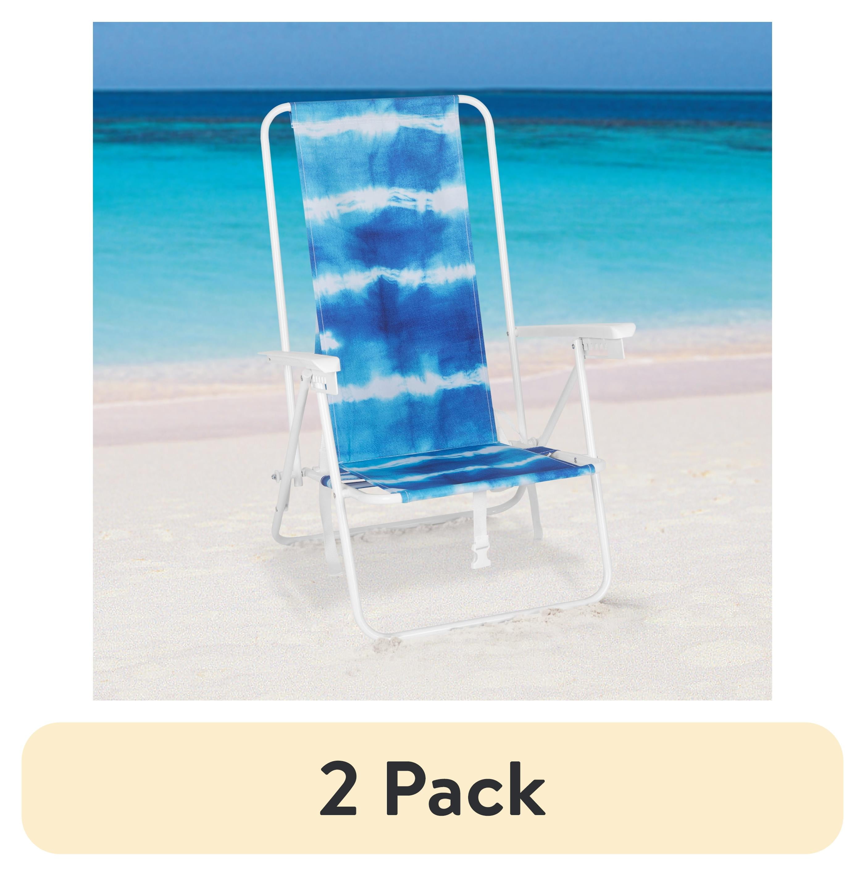 Mainstays High Back Reclining Backpack Beach Chair, Teal - Walmart.com