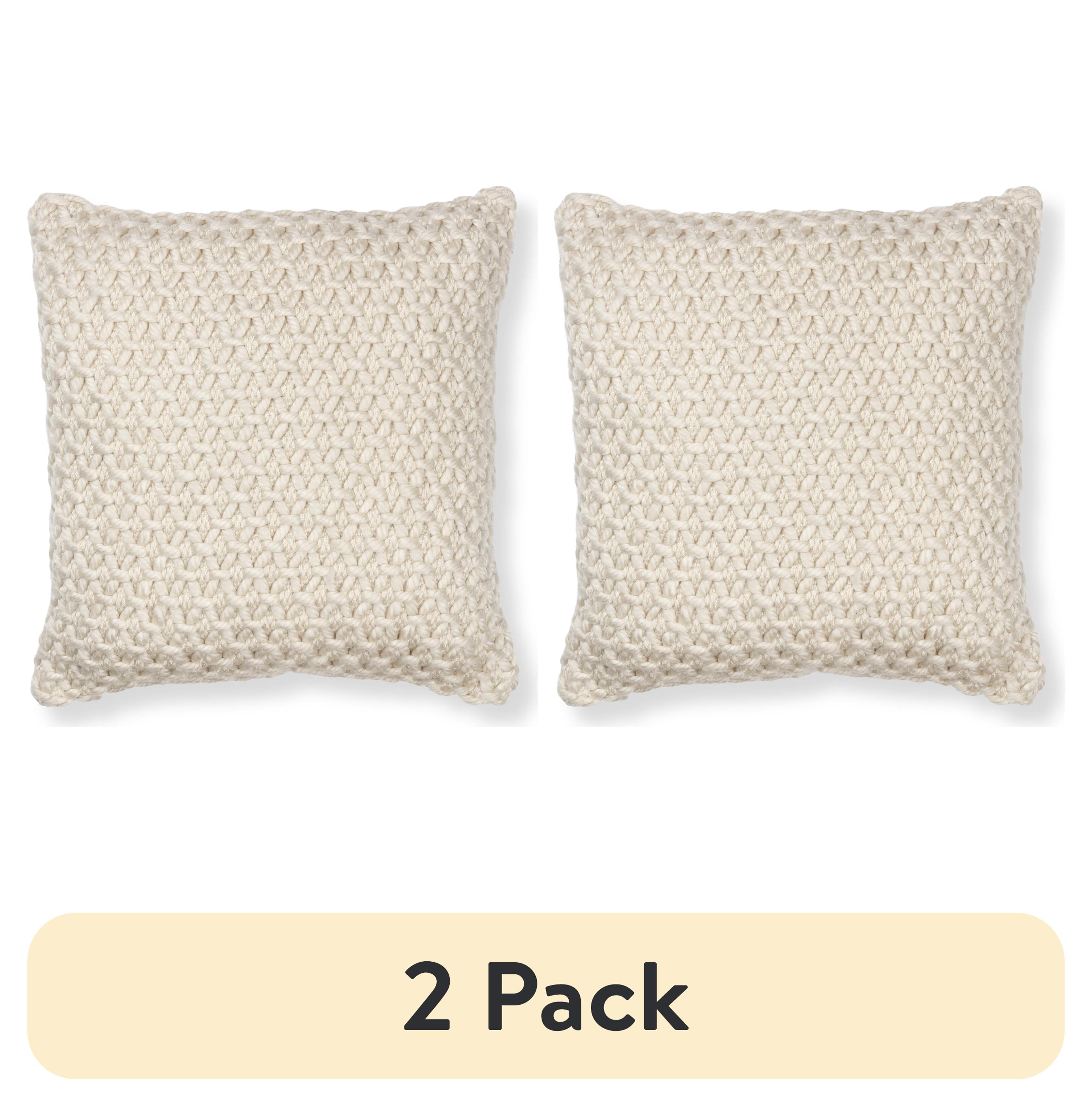 (1 pack) Mainstays Honeycomb Ivory Throw Pillow, 18" x 18" (1 count)