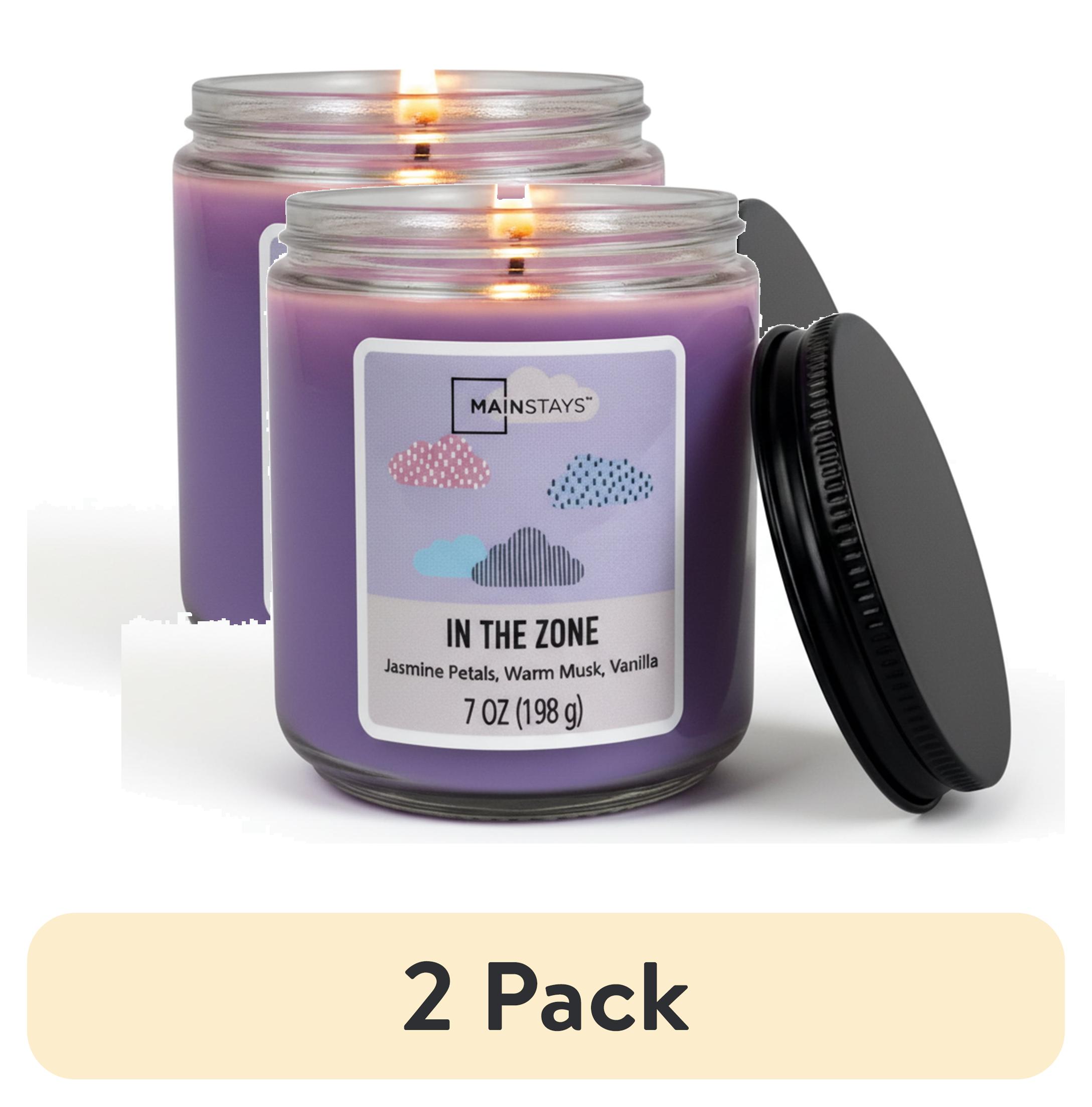 (2 pack) Mainstays Single-Wick Twist Glass Jar Scented Candle, In the Zone, 7oz.