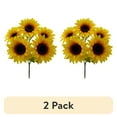 thumbnail interactive-video image 1 of (2 pack) Mainstays Indoor Artificial Floral Bush, Sunflower, Yellow, Assembled Height 19.25"., 1 of 10