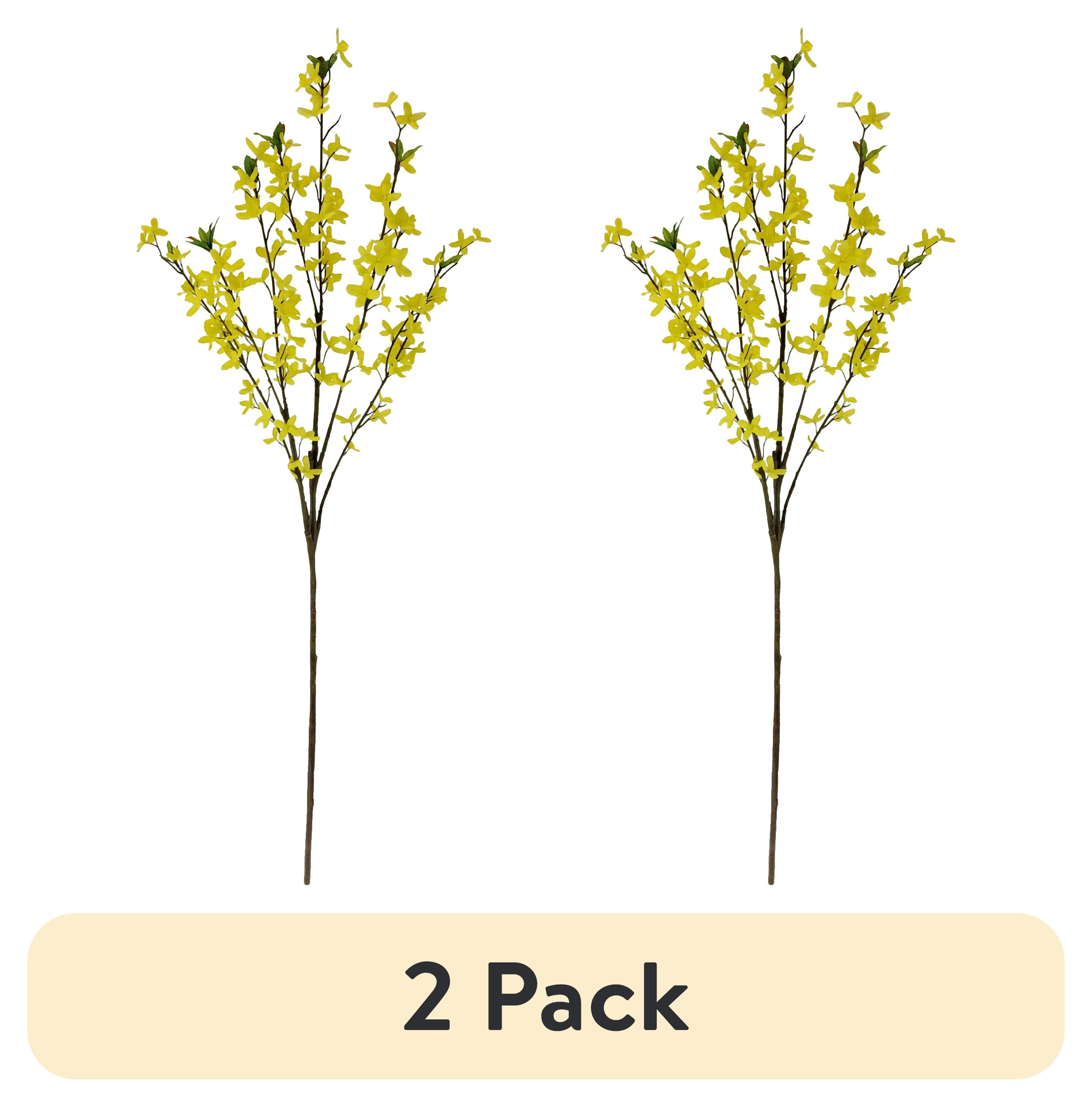 (2 pack) Mainstays 50-Inch Yellow Forsythia Artificial Stem for Home Decor