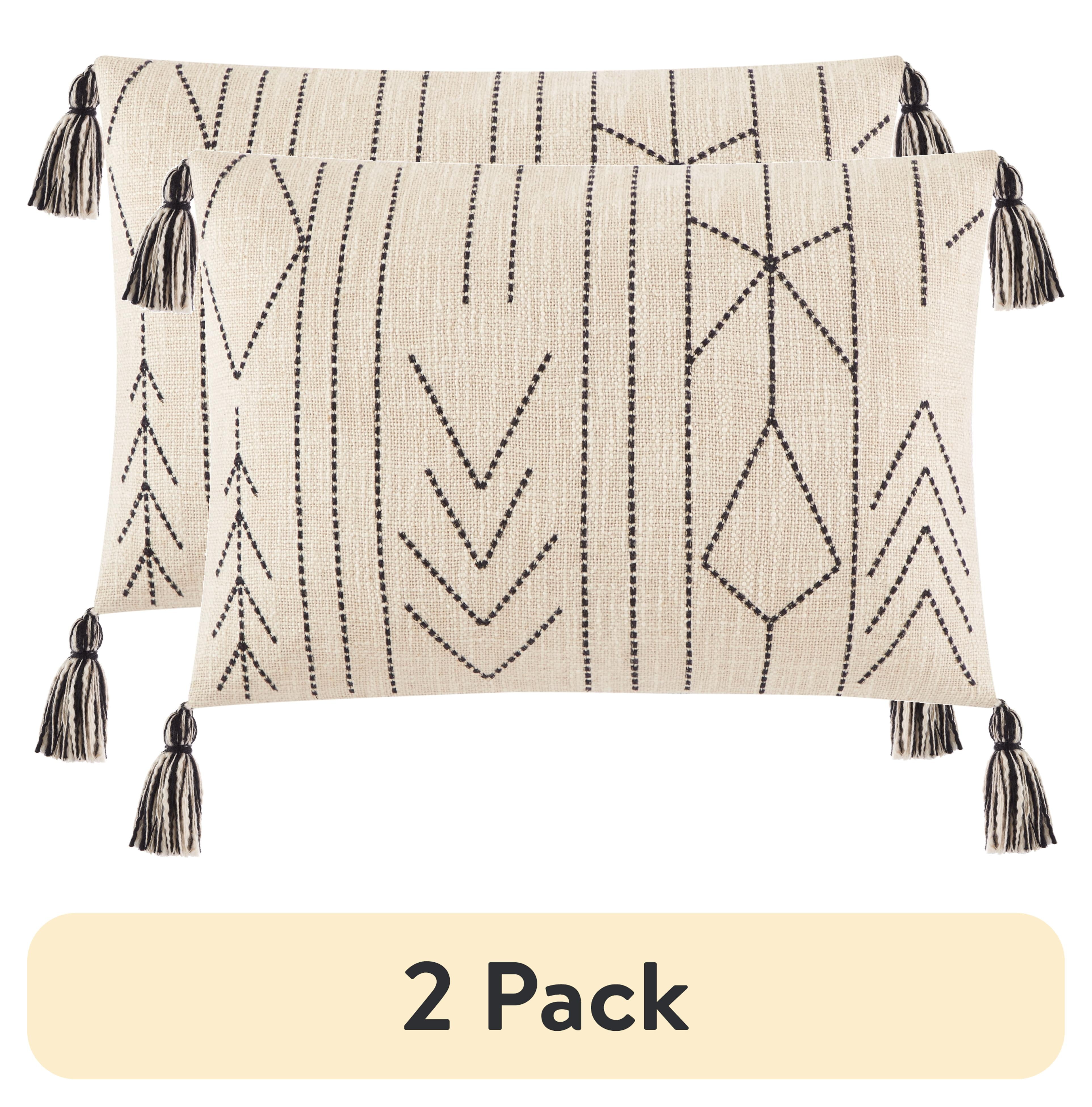 (2 pack) Mainstays Ivory Desert Oblong Decorative Throw Pillow For Adults, 14x20