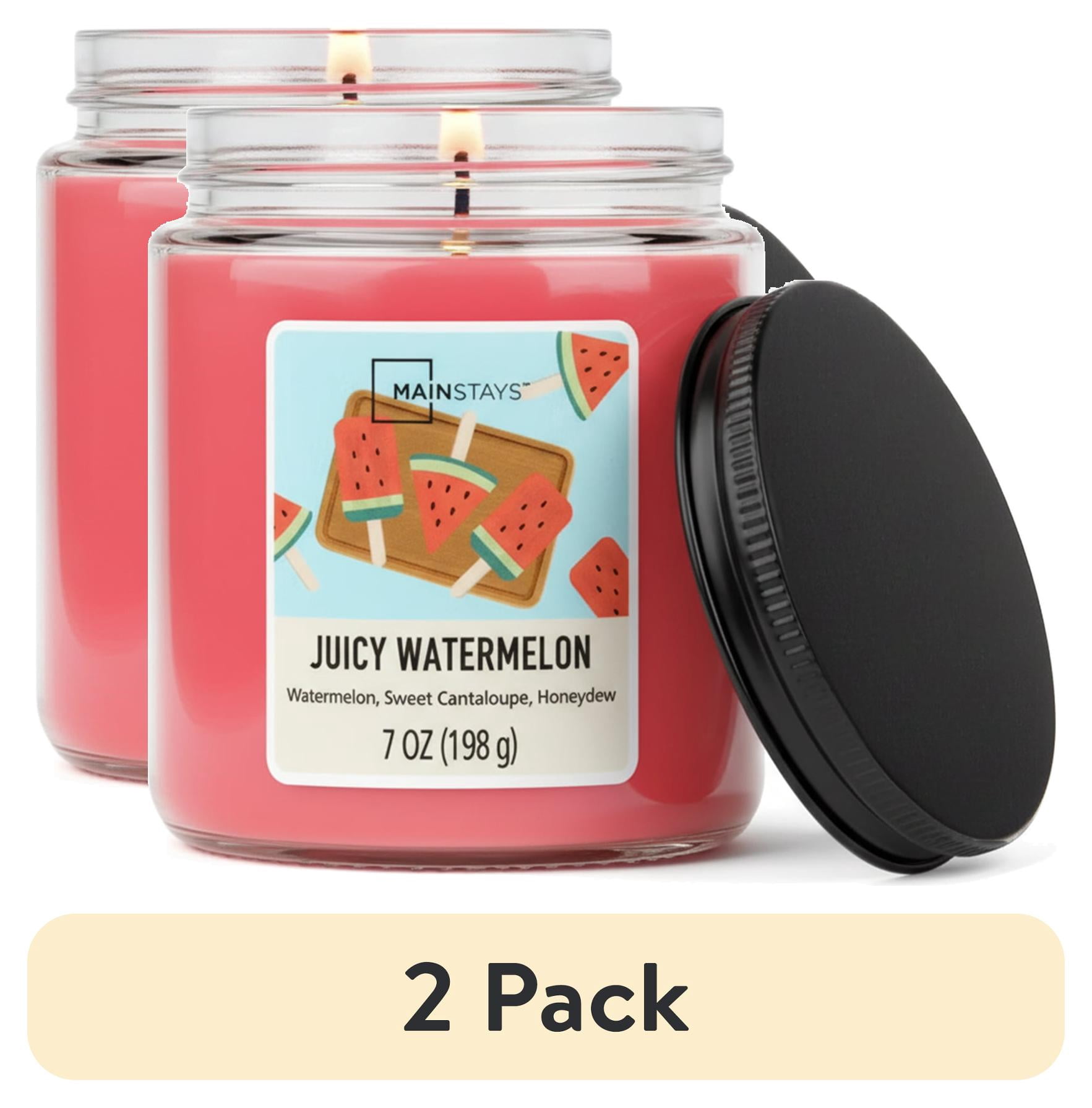 (2 pack) Mainstays Single-Wick Twist Glass Jar Scented Candle, Juicy Watermelon, 7oz.