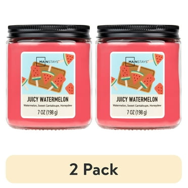 (2 pack) Mainstays Juicy Watermelon Scented Single-Wick Twist Jar Candle, 7 oz