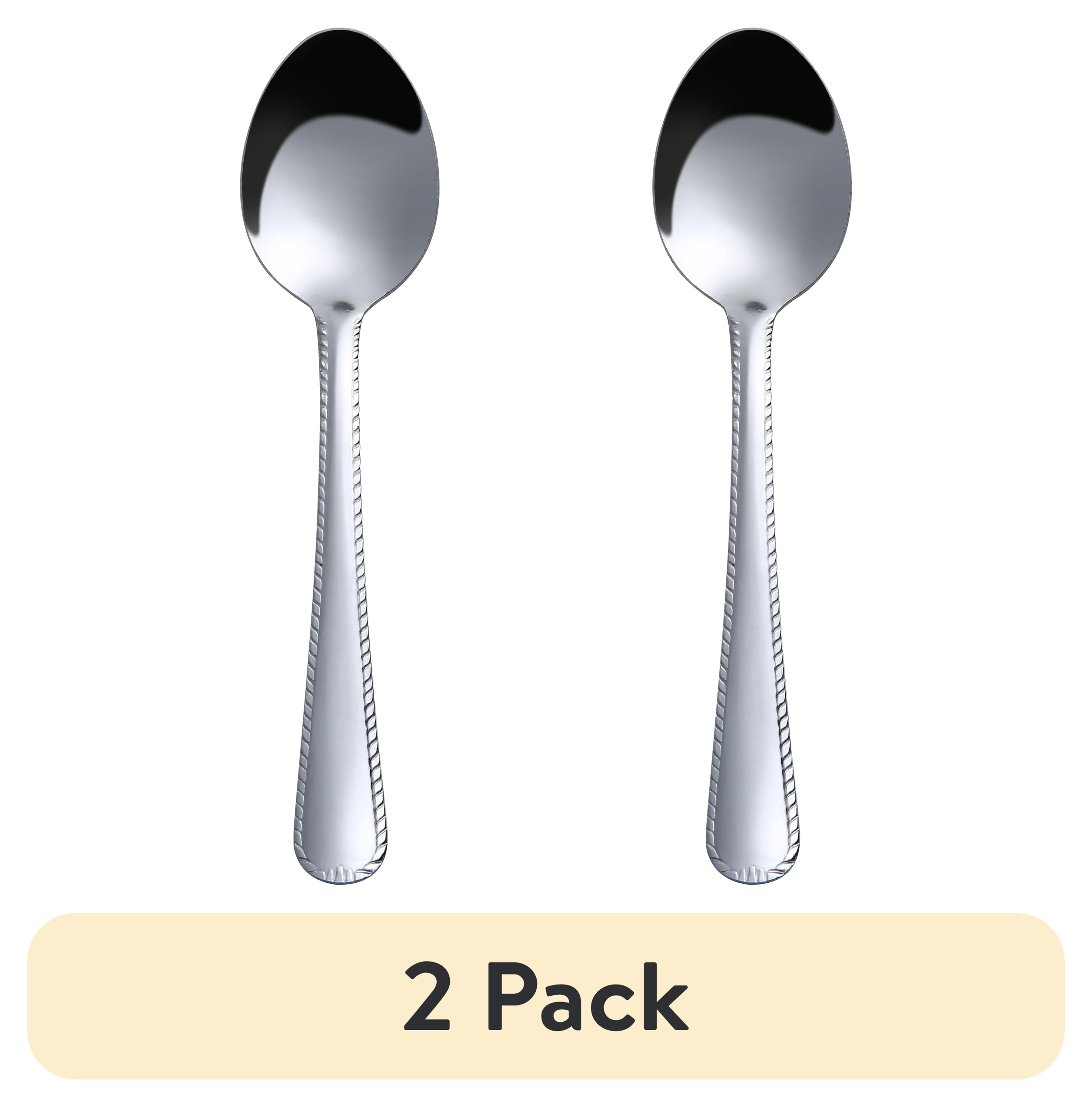 (2 pack) Mainstays Lace Stainless Steel Adult Teaspoon, 4-Piece Set, Silver