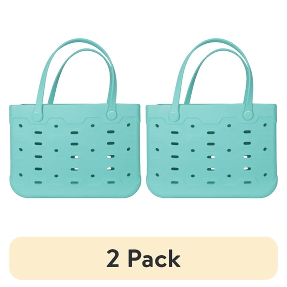 (2 pack) (2 pack) Mainstays Large Flex Laundry Tote, Teal, 18 in W x 8.75 in D x 13 in H