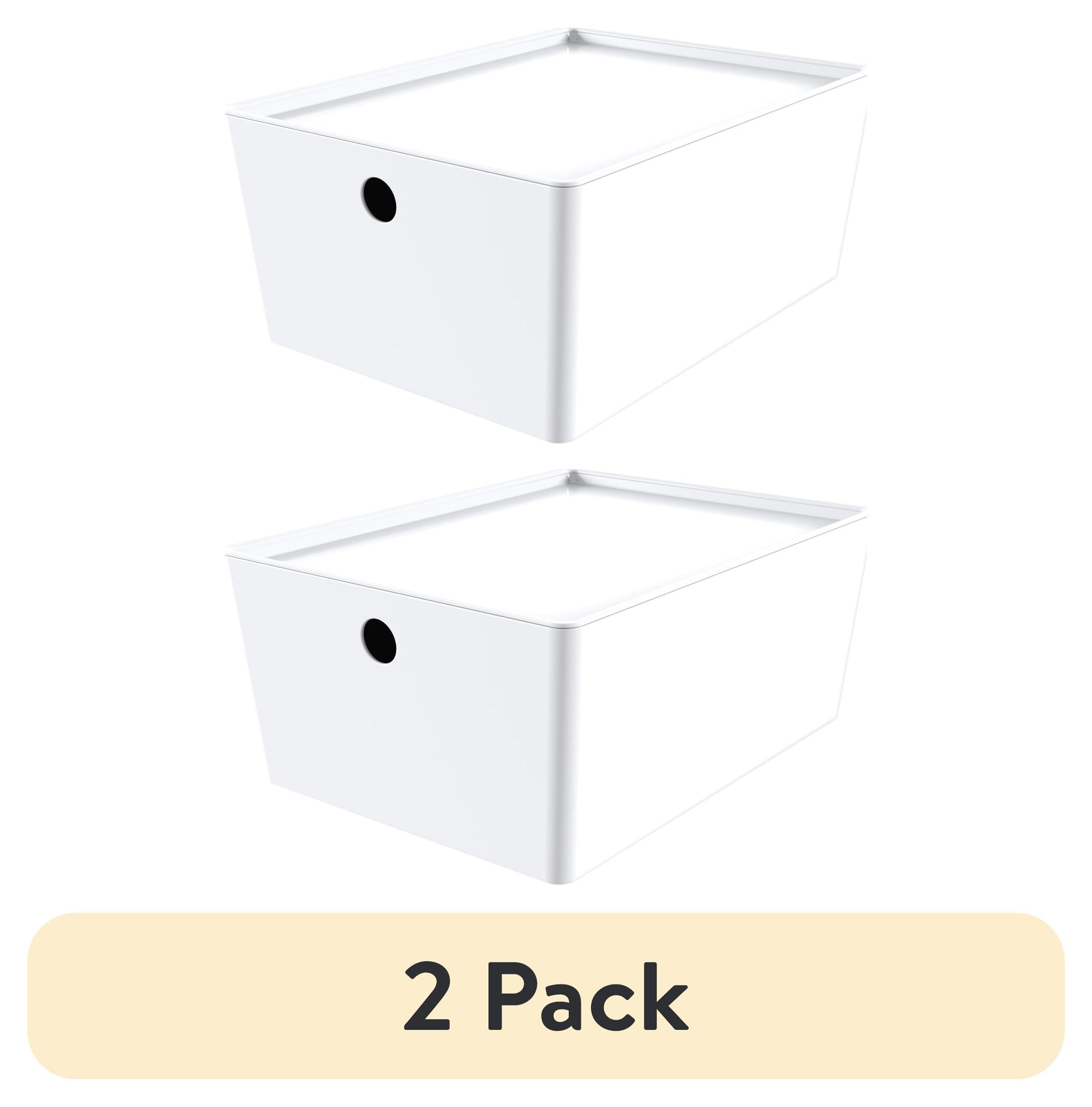 (2 pack) Mainstays Large Lidded Storage White