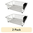 thumbnail image 1 of (2 pack) Mainstays Large Wire Dish Rack Black/Chrome - 17.5" x 13.7" x 5.5", 1 of 7