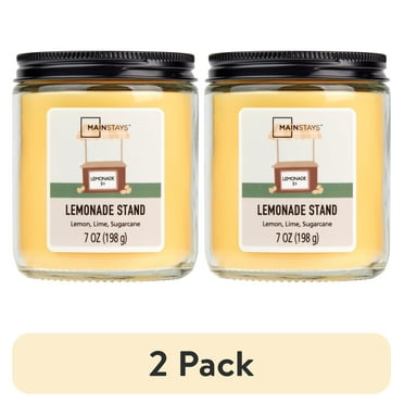 (2 pack) Mainstays Lemonade Stand Scented Single-Wick Twist Glass Jar Candle, 7 oz