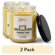 (2 pack) Mainstays Lemonade Stand Scented Single-Wick Twist Glass Jar Candle, 7 oz