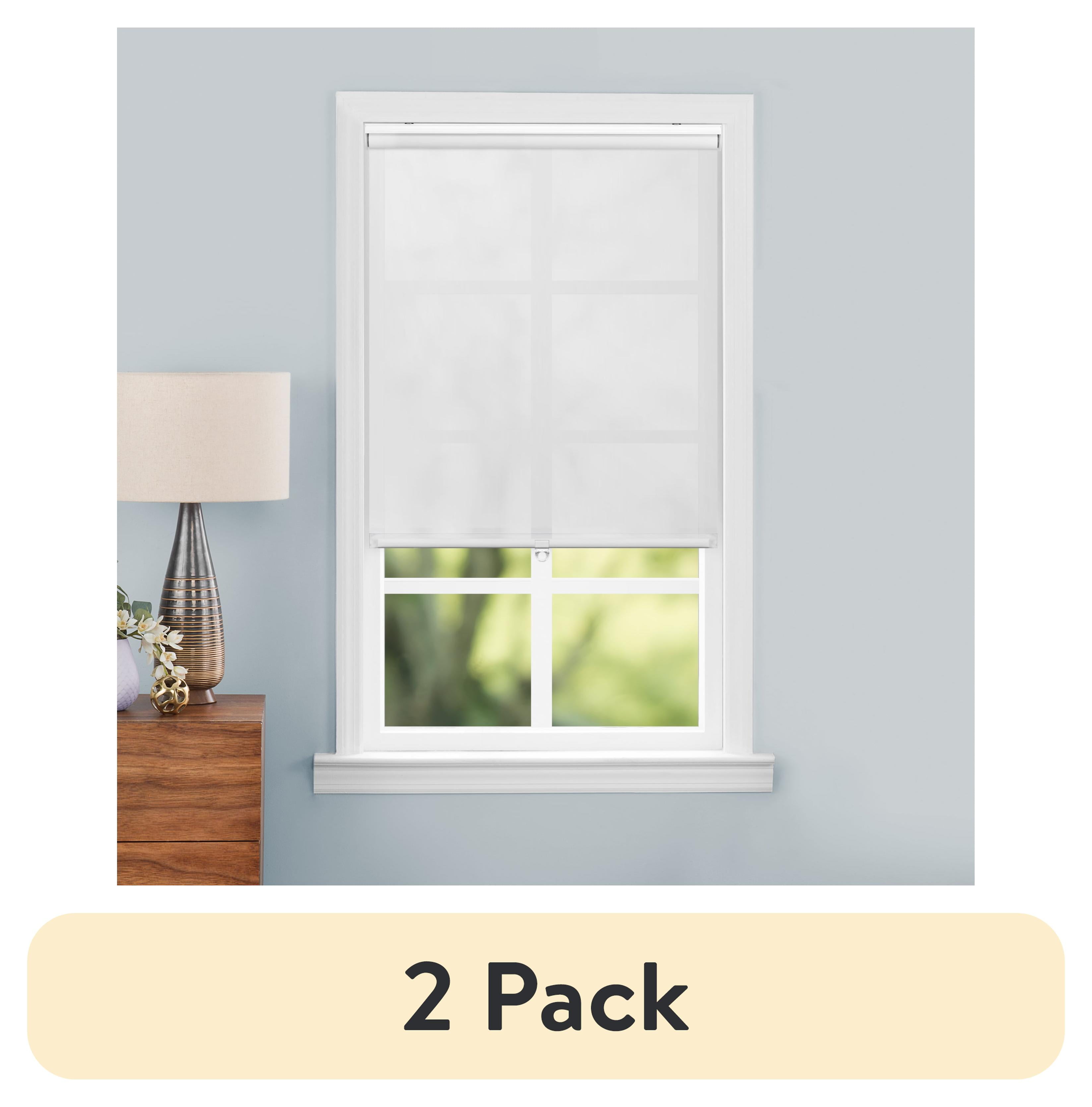 (2 pack) Mainstays Light Filtering Slow Release Roller Shade, 32" W x 72" L, White