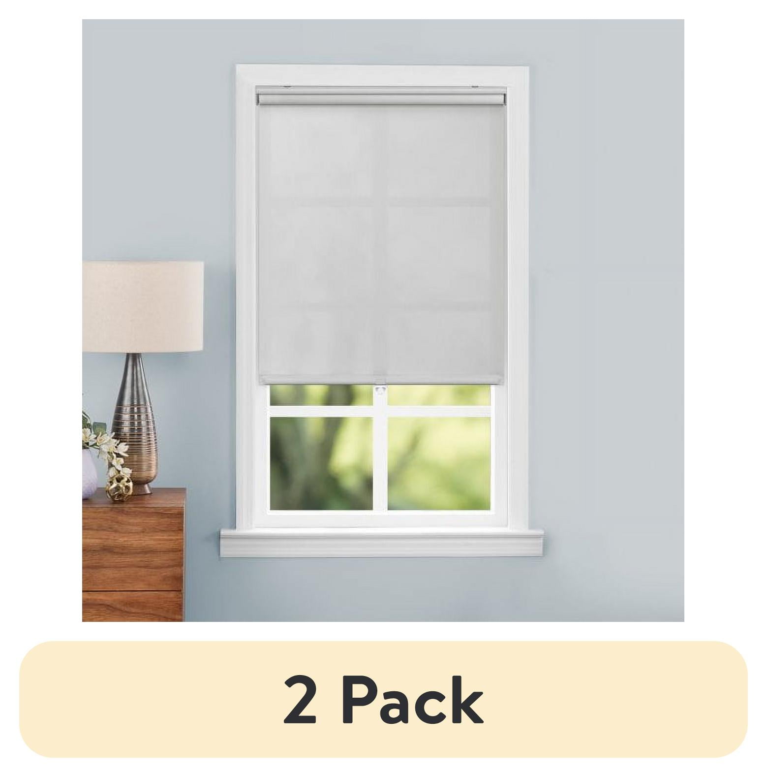 (2 pack) Mainstays Light Filtering Slow Release Roller Shade 36×72", Grey