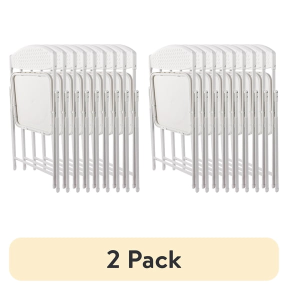 (20 pack) (20 pack) Mainstays Lightweight Folding Chairs, White, Set of 10