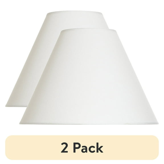 (2 pack) Mainstays Linen Tapered Round Shade, Beige, 15"L x 15"W x 11"H