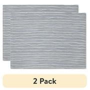 (2 pack) Mainstays Linework Fabric Placemat, Grey, 14"W x 19"L , 1 Piece