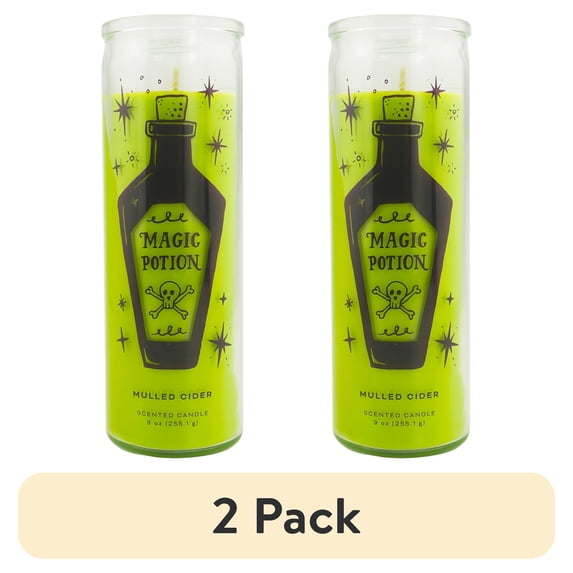 (2 pack) Mainstays Magic Potion Scented Candle, Mulled Cider Scent Aromatic Candle, 9 oz
