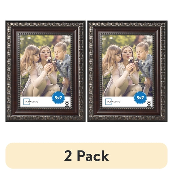 (2 pack) Mainstays – 5x7 Picture Frame – Mahogany Tabletop Photo Frame