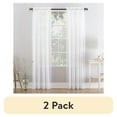 thumbnail image 1 of (2 pack) Mainstays Marjorie 1-Piece Sheer Voile Rod Pocket Curtain Panel, 59"x84", White, 1 of 8