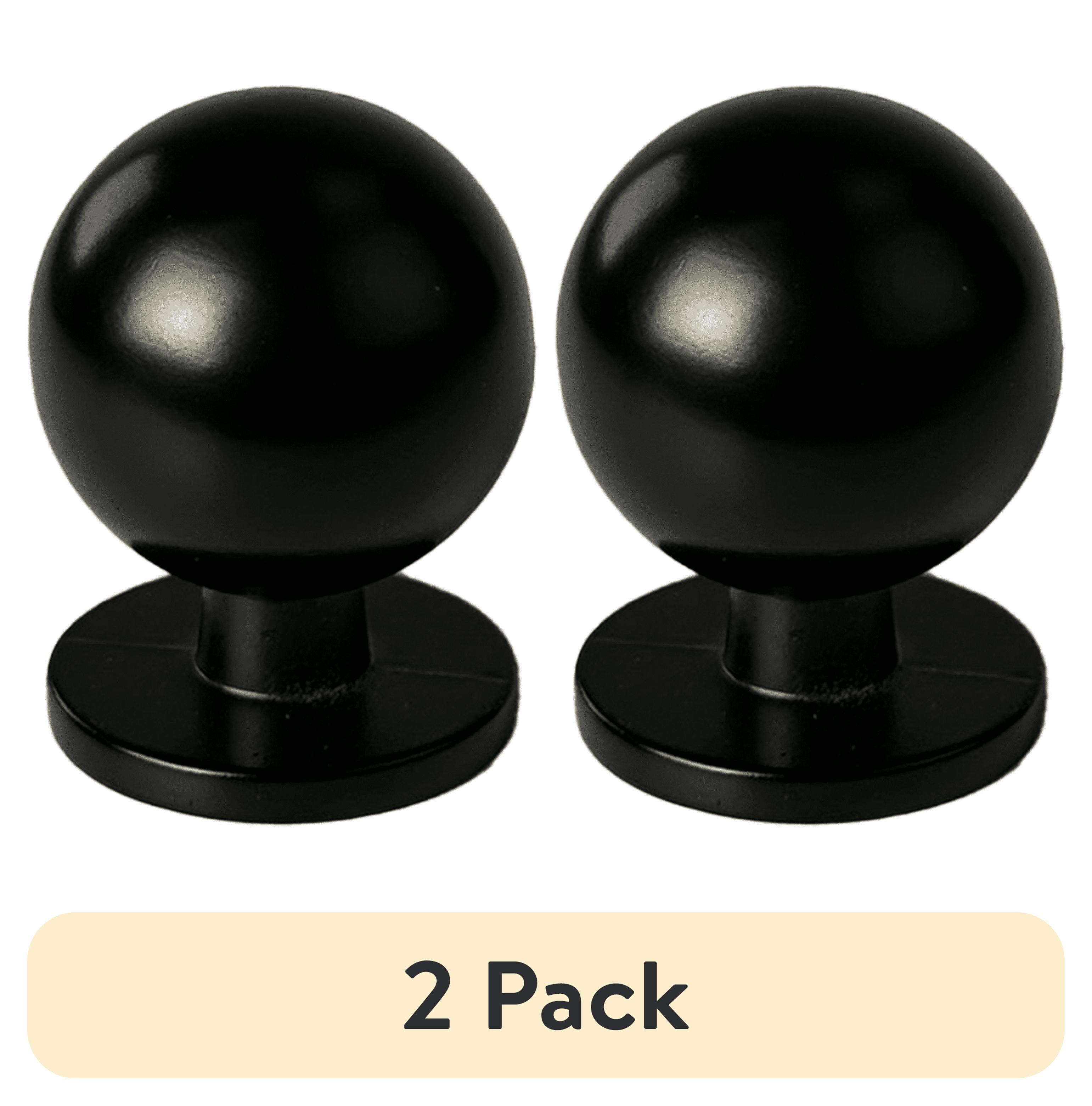(2 pack) Mainstays Matte Black Round Ball Knob, Zamak, 2 pack