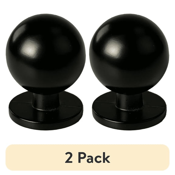 (2 pack) Mainstays Matte Black Round Ball Knob, Zamak, 2 pack