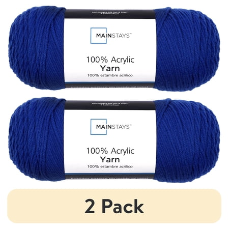 (2 pack) Mainstays Medium Acrylic Blue Yarn, 7 Oz 397 Yards