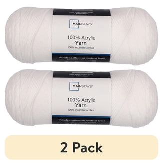 Mainstays Medium Acrylic White Yarn, 7 oz, 397 yards, Worsted