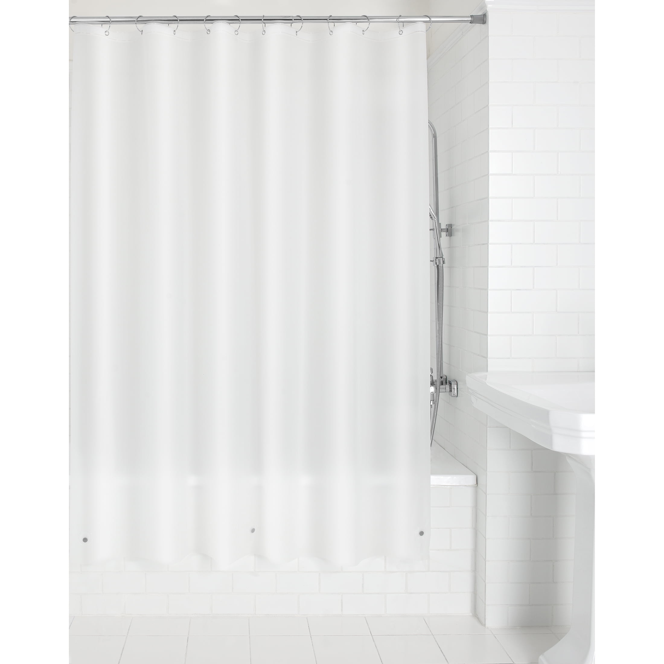 (2 pack) Mainstays Medium Weight PEVA Shower Curtain Liner, 70" x 71" – Frosty