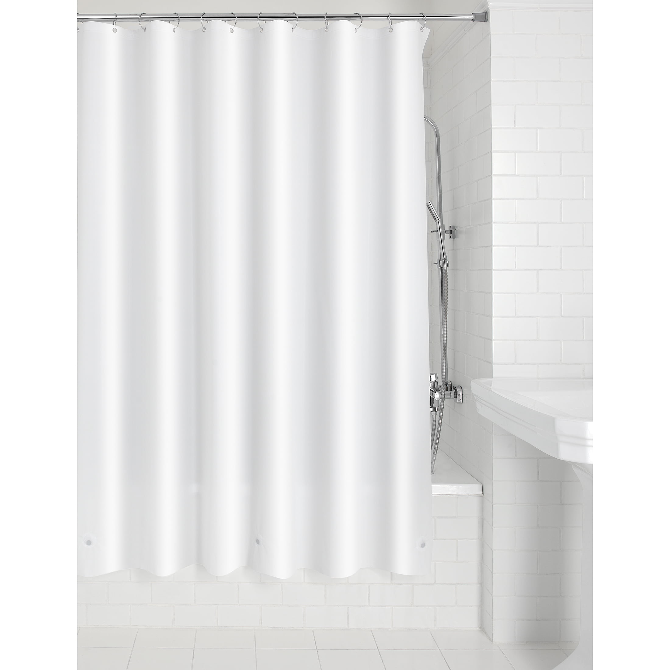 (2 pack) Mainstays Medium Weight Shower Liner - White