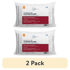 (2 pack) Mainstays Memory Foam Cluster Bed Pillow, Standard/Queen