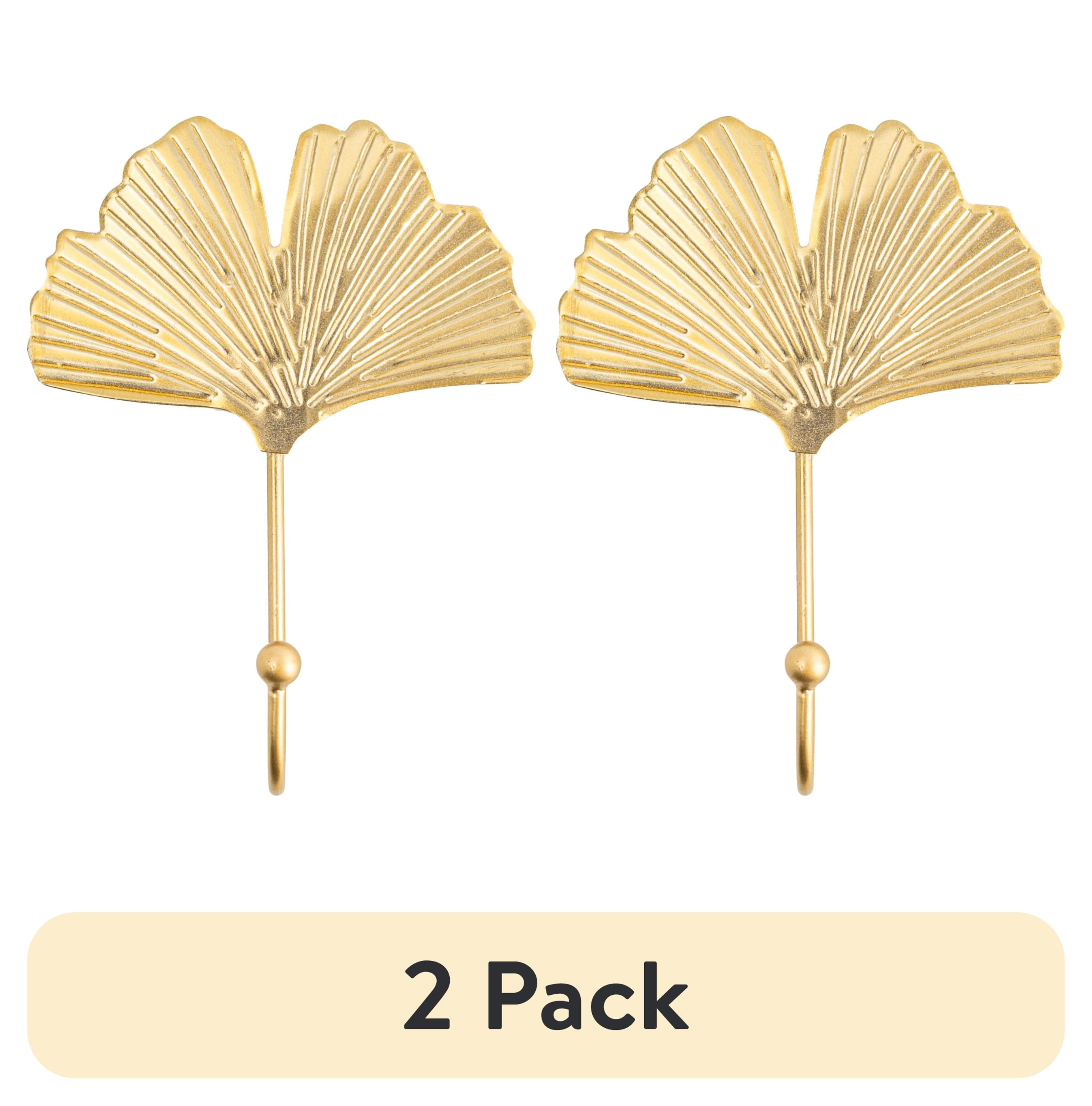 (2 pack) Mainstays Metal Single Gold Fan Hook